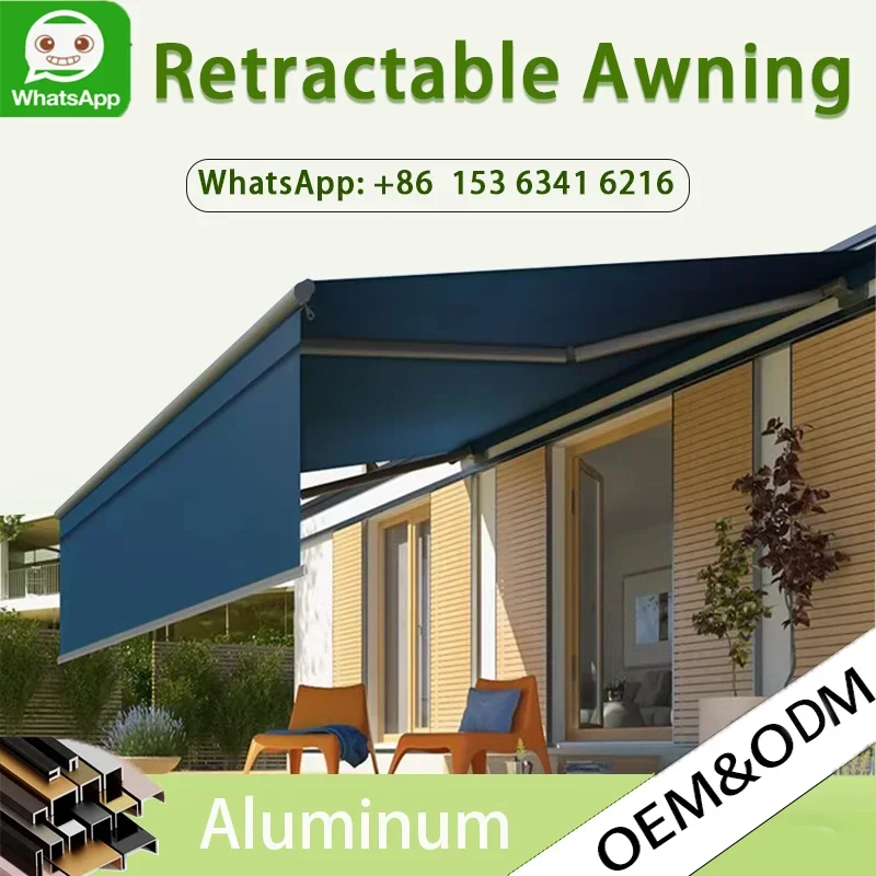 

Современный стильный уличный выдвижной тент OneAlu — полный кассет из алюминия/ПВХ с пультом дистанционного управления для тени для патио