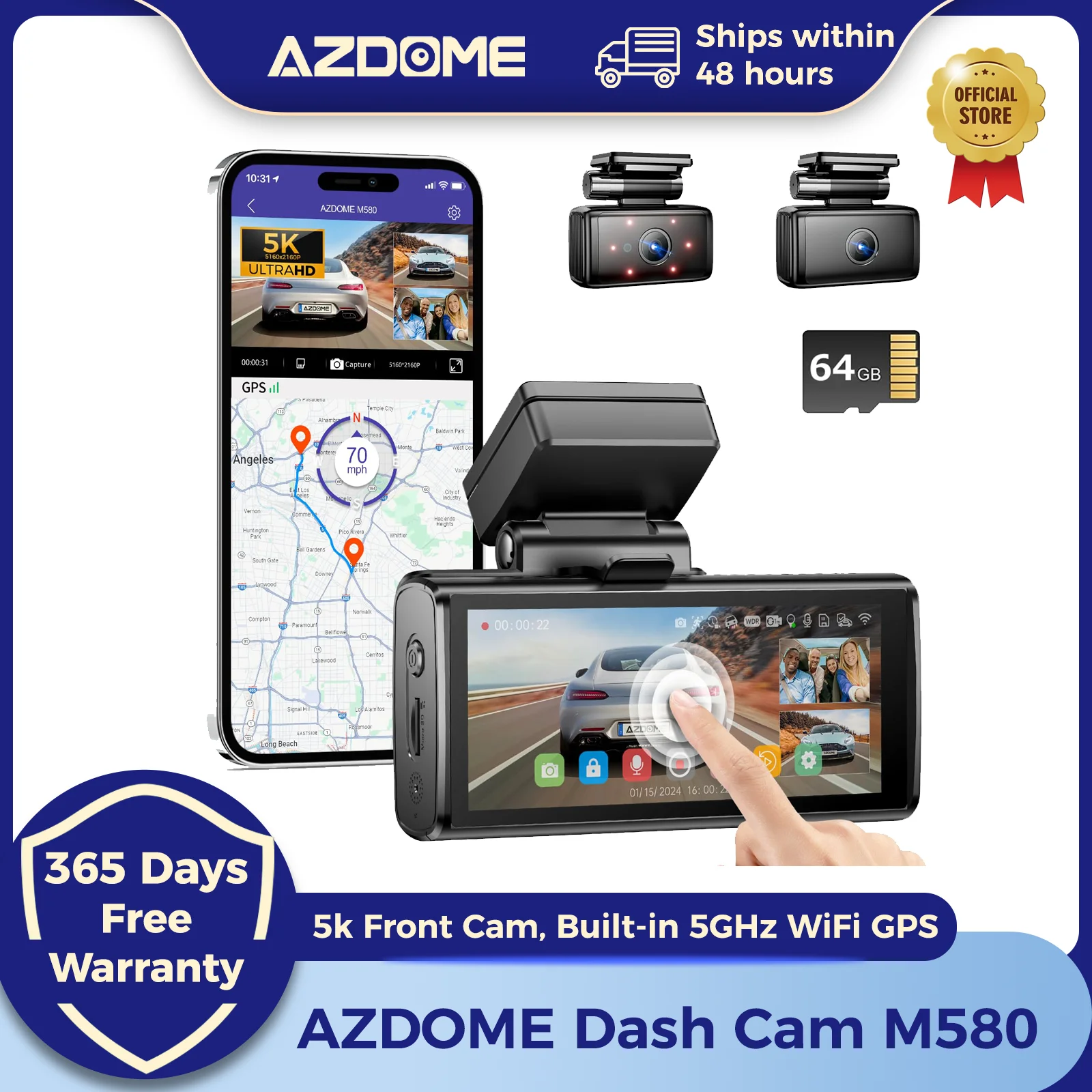 AZDOME M580 مسجل شاشة السيارة 5K مع GPS: تقييم شامل لأداء dash score في القيادة اليومية