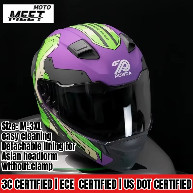 Dual Visor Motorcycle Racing Helmet - خوذة دراجة نارية كاملة للوجه، مناسبة