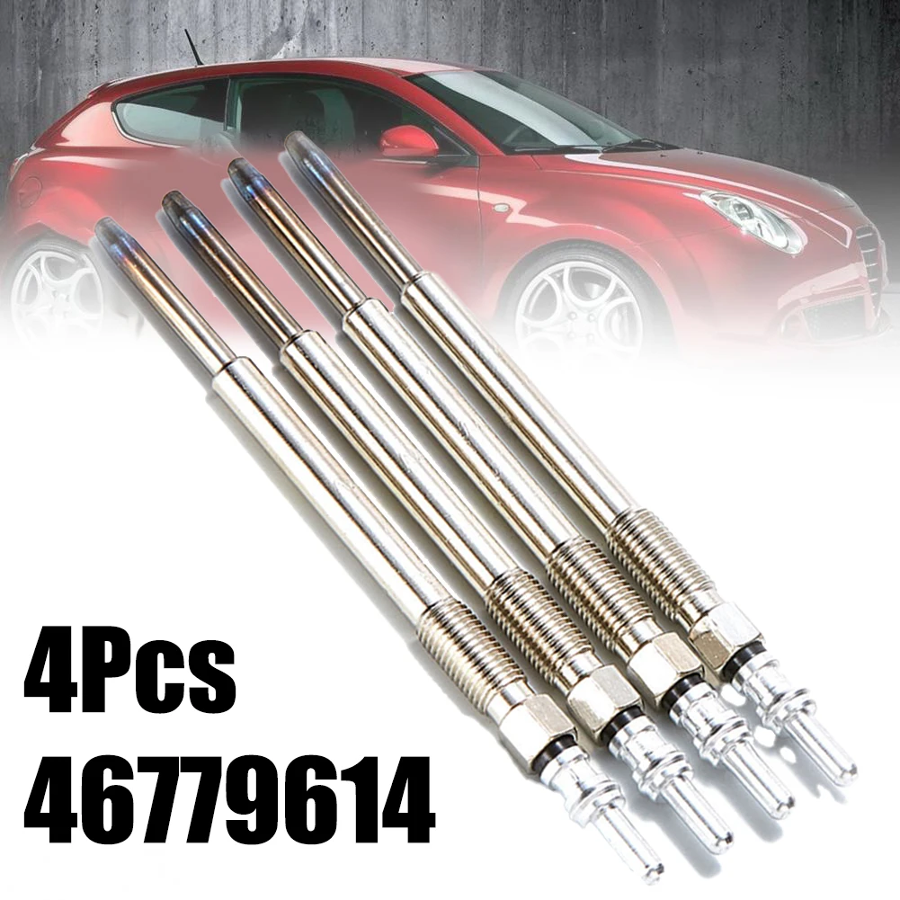 Car Accessories 4Pcs Car Diesel Heater Glow Plugs For Fiat 1.3 CDTI 46779614 Silver  Metel Car Modification Accessories