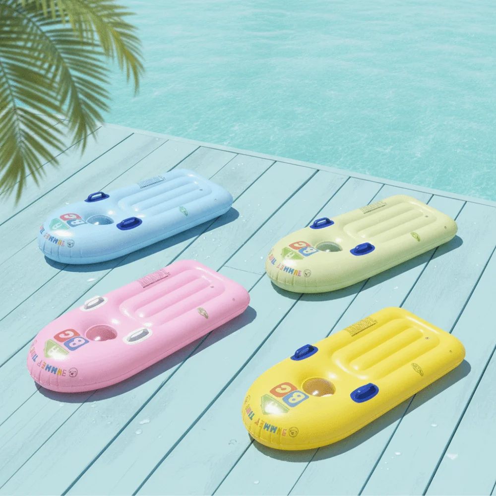 Thickened PVC Inflatable Surfboard Lightweight Dual Handles Inflatable Pool Float Viewing Window Portable Swimming Board Summer