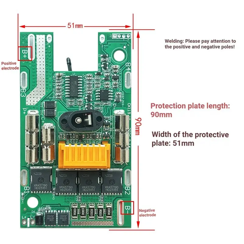 ABGH-For 21700 4TOLL Dual Full-Decoding Protection Board Without Balanced DC