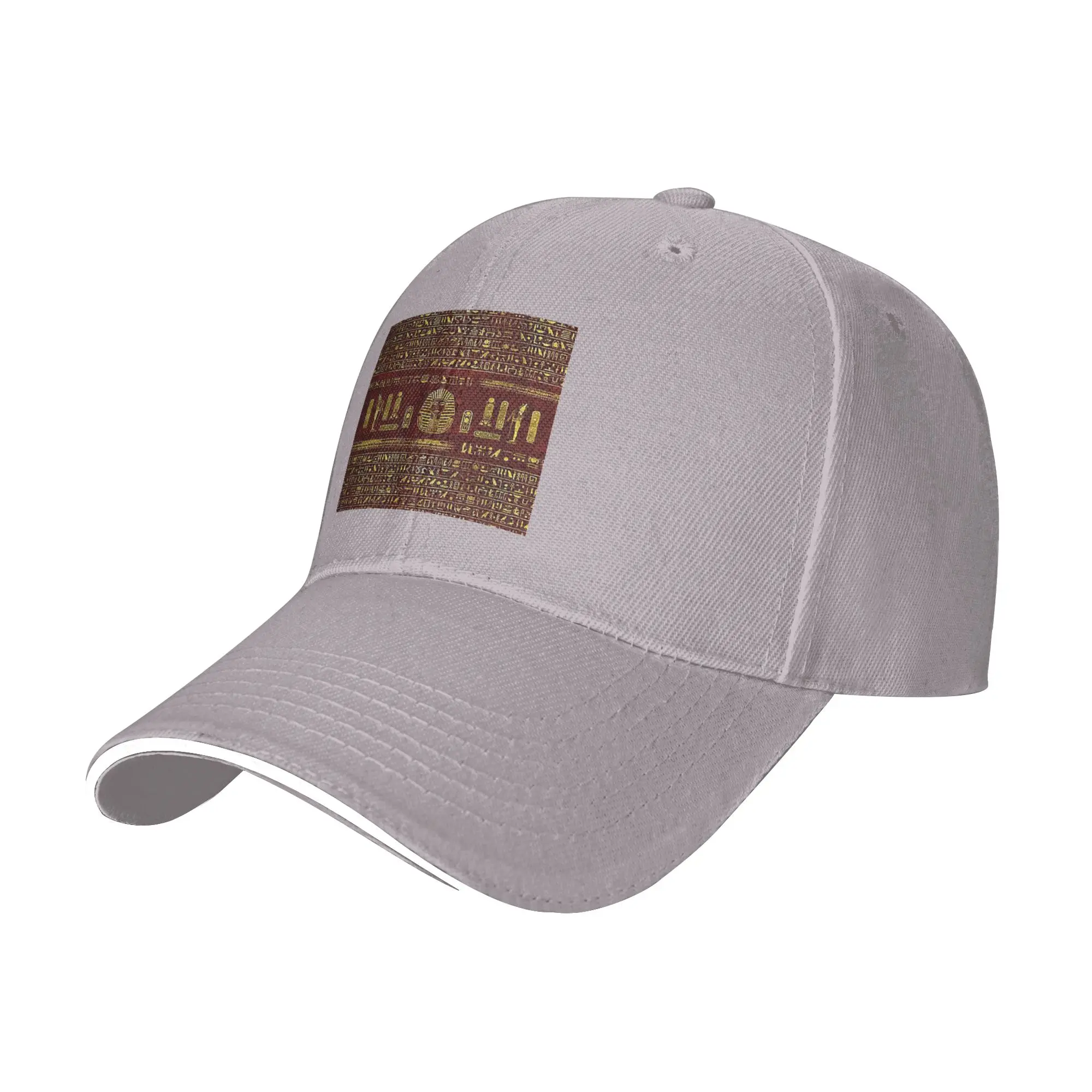 Golden Egyptian Sphinx on red leather Cap Baseball Caps Adjustable Hat Hip Hop Summer Unisex Baseball Hats Customizable