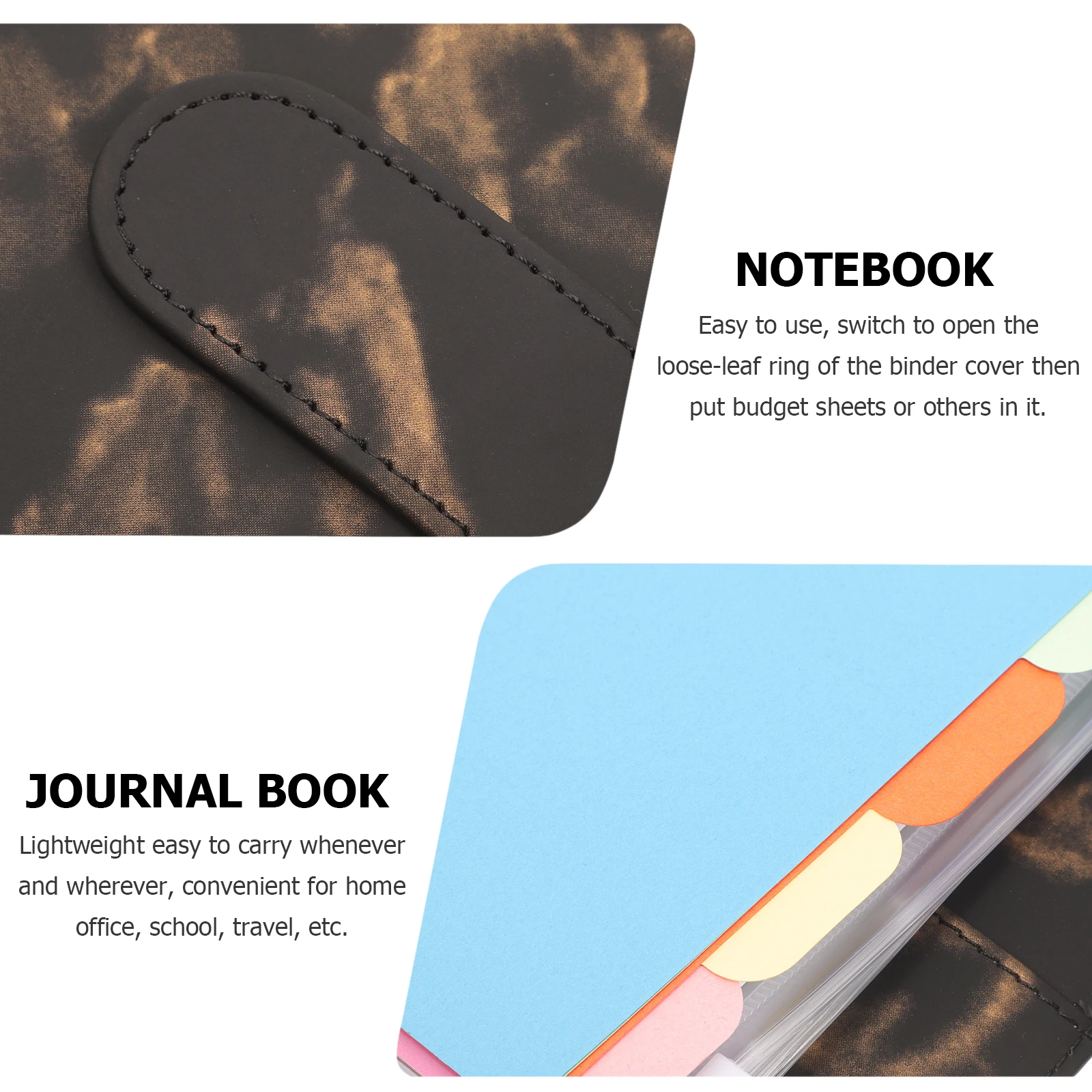

Loose Leaf Cash Envelopes Budget Notebook PVC Binder Planner Budget Binder With Cash Envelopes Gray Corner Storage