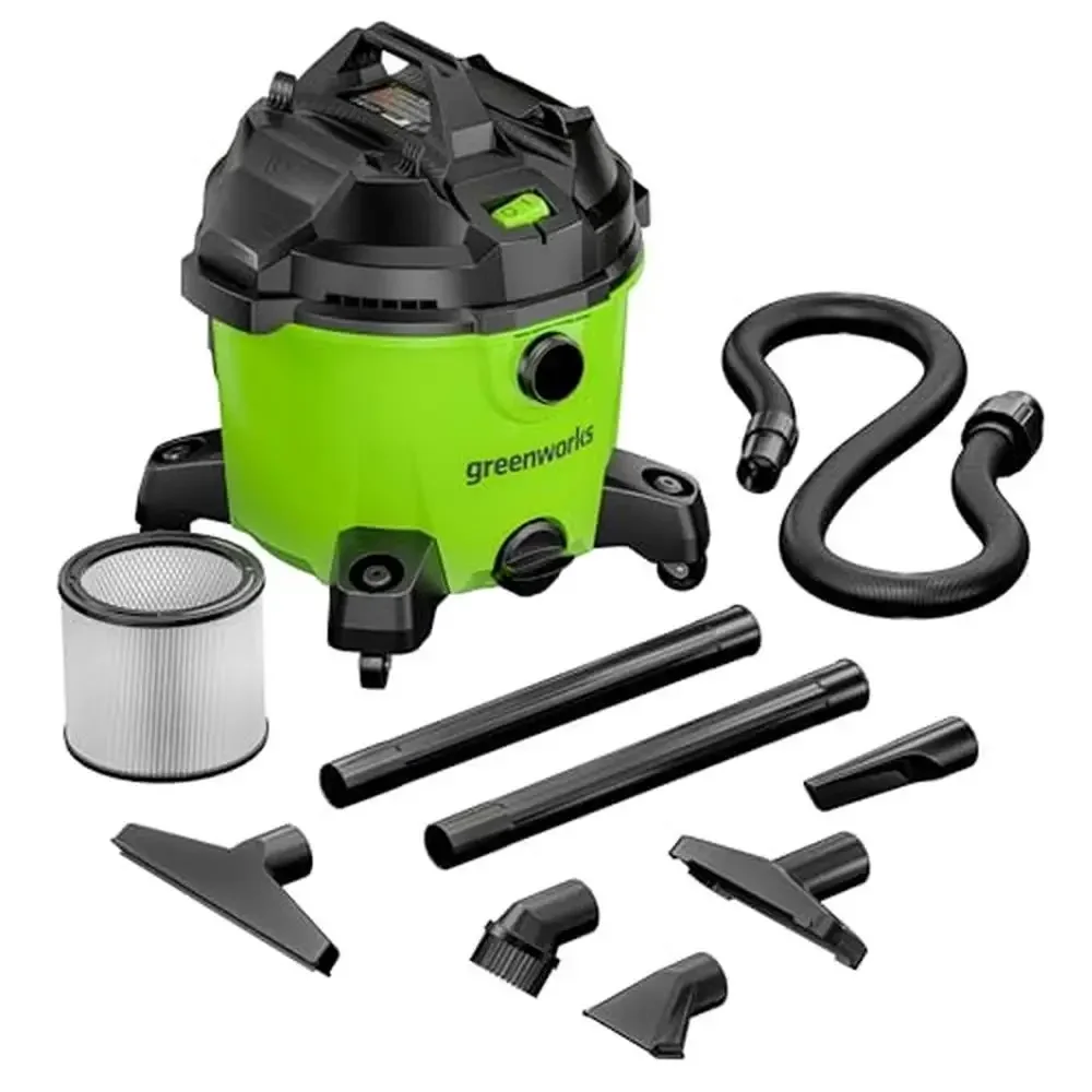 

9Gal Wet/Dry Vacuum Cleaner HEPA Filter Portable Lightweight Wheels Accessory Kit 105CFM Suction Power 4 Casters Drain Plug