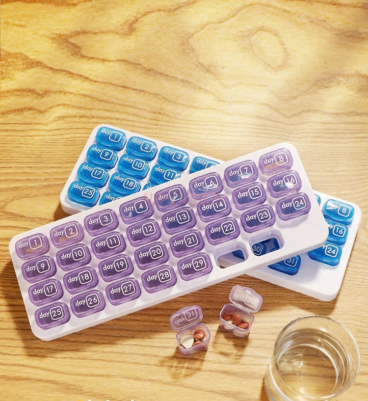 1set Mini pill box, portable small size, mini pill packaging, one month medication reminder box