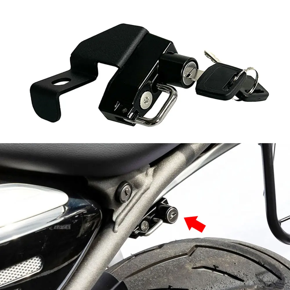 Speed400 Scrambler400X Speed ​​400 Scrambler 400X 2024-오토바이 헬멧 잠금 장치 후크 (2 개의 키 포함) 도난 방지 보안 잠금 장치