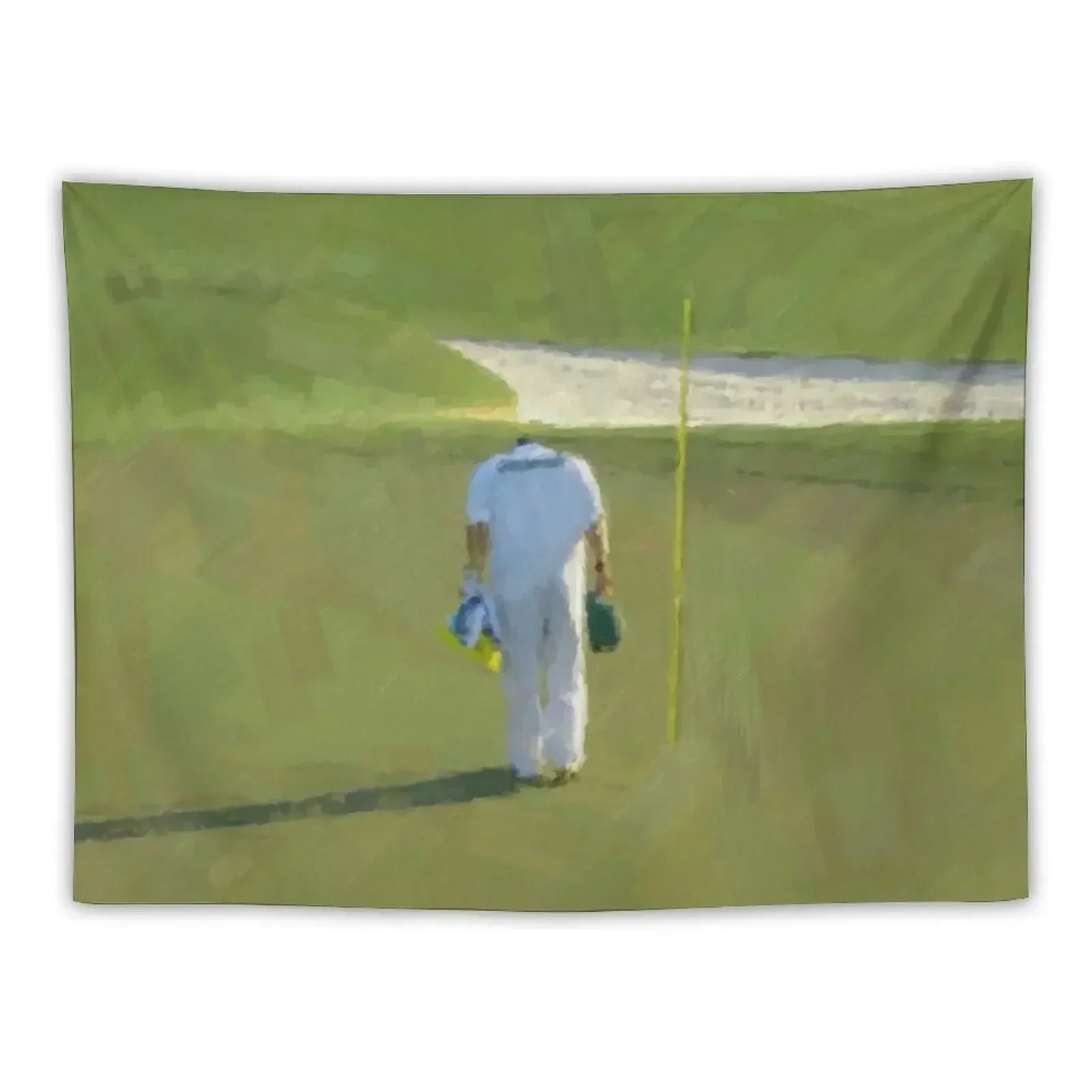 Caddie bowed to the course. Masters 2021 Tapestry Room Decoration Aesthetic Wall Tapestries Tapestry