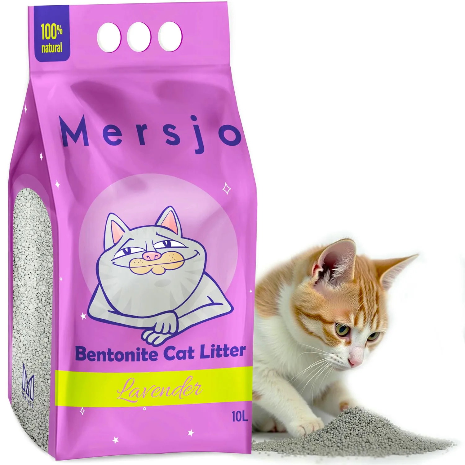 Bentonite cat litter lavender Mersjo LAVENDER 10L