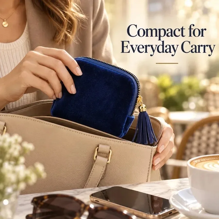 6-Layer Jewelry Storage Bag Exquisite Portable Jewelry Organizer Pouch With Tassel Zipper Divided Soft Lining Case Clutch Bag