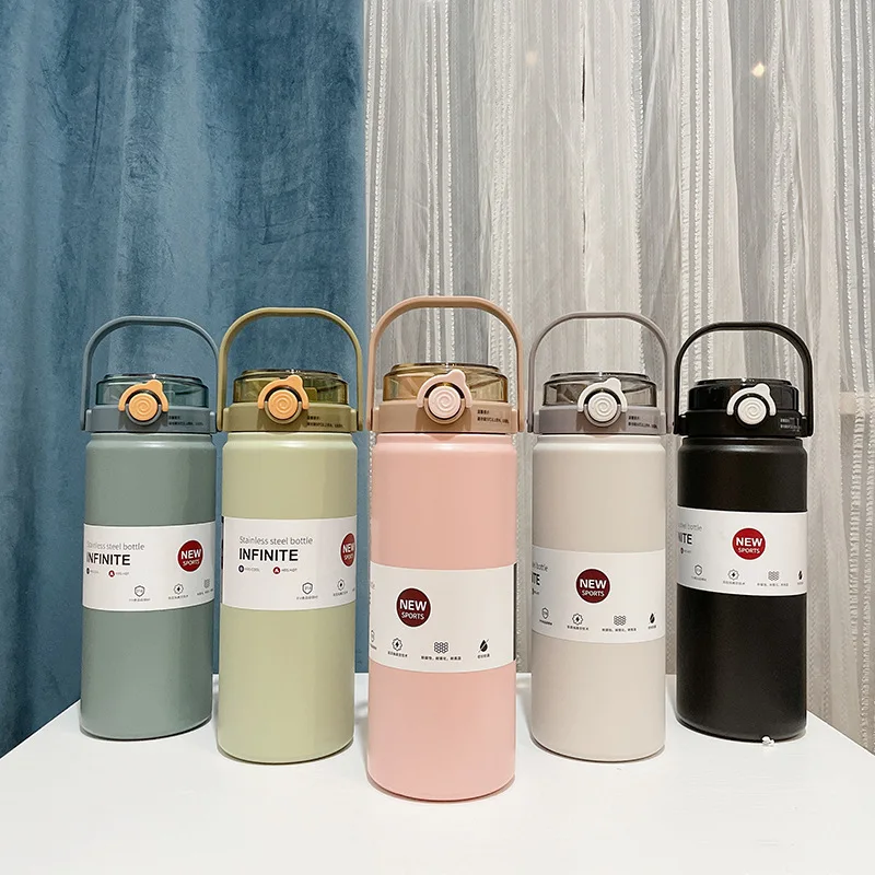 

316 Stainless Steel Thermal Cup Vacuum Flask With Straw Tumbler Women's Water Bottle Keep Cold and Hot Thermos Vacuum Flask