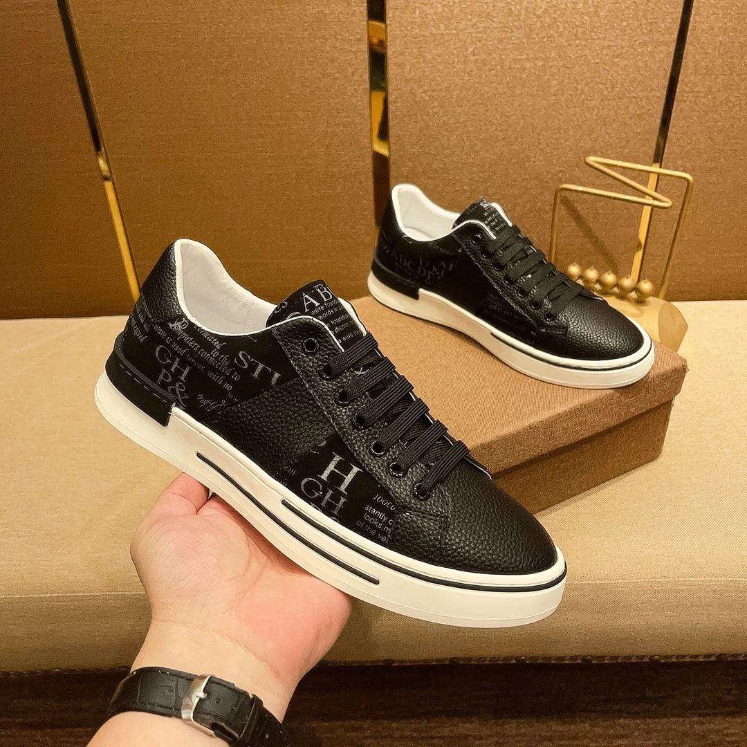 

NEW Men's lace-up sneakers Casual shoes fashion Genuine leather Sports Running shoes Tennis shoes
