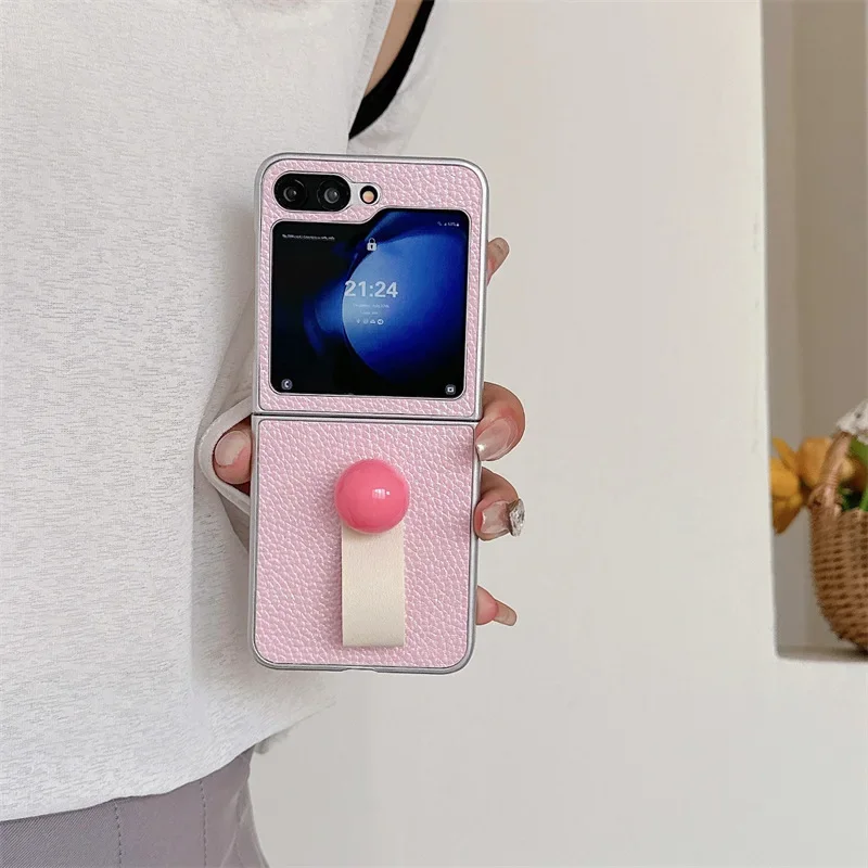 Frisse Kleuren Ringgesp Telefoonhoesje Voor Samsung Galaxy Zflip3 Zflip4 Zflip5 Zflip6 Harde Pc Back Cover Voor Z Flip 6 Case Shell
