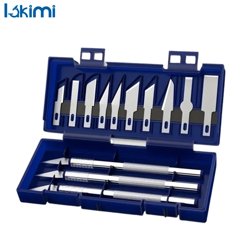 

13pcs Metal Carving Knife Set - Non-Slip Gadget for Art Seal Cutting Manual Combination, DIY Repair Tool Paper Cuttings LA-AA37