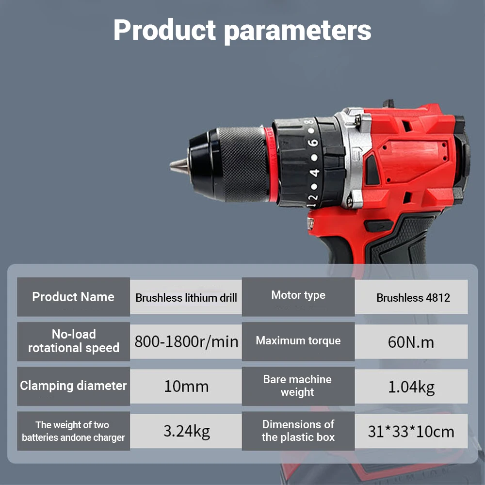 

Для Makita 18 В/20 В аккумуляторная ударная дрель бесщеточная электрическая дрель 20 + 3 динамометрический молоток многофункциональные электроинструменты
