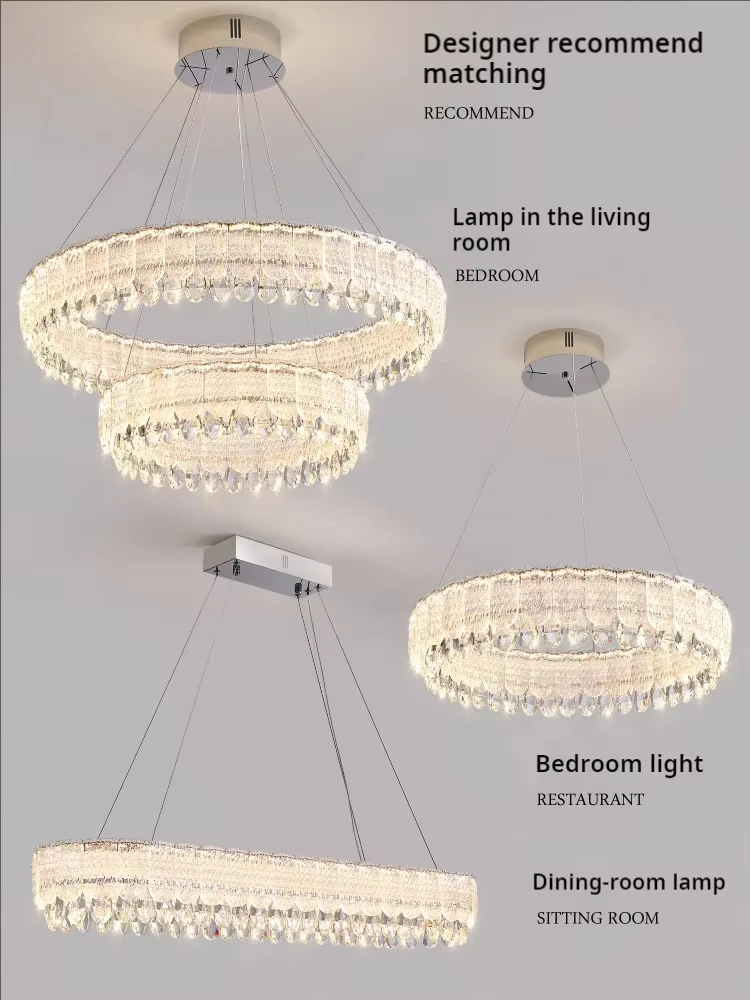 French Cream Wind Crystal Lamp Dining Chandelier Light Luxury Advanced Sense 2025 New Atmospheric Lamps Living Room Lights