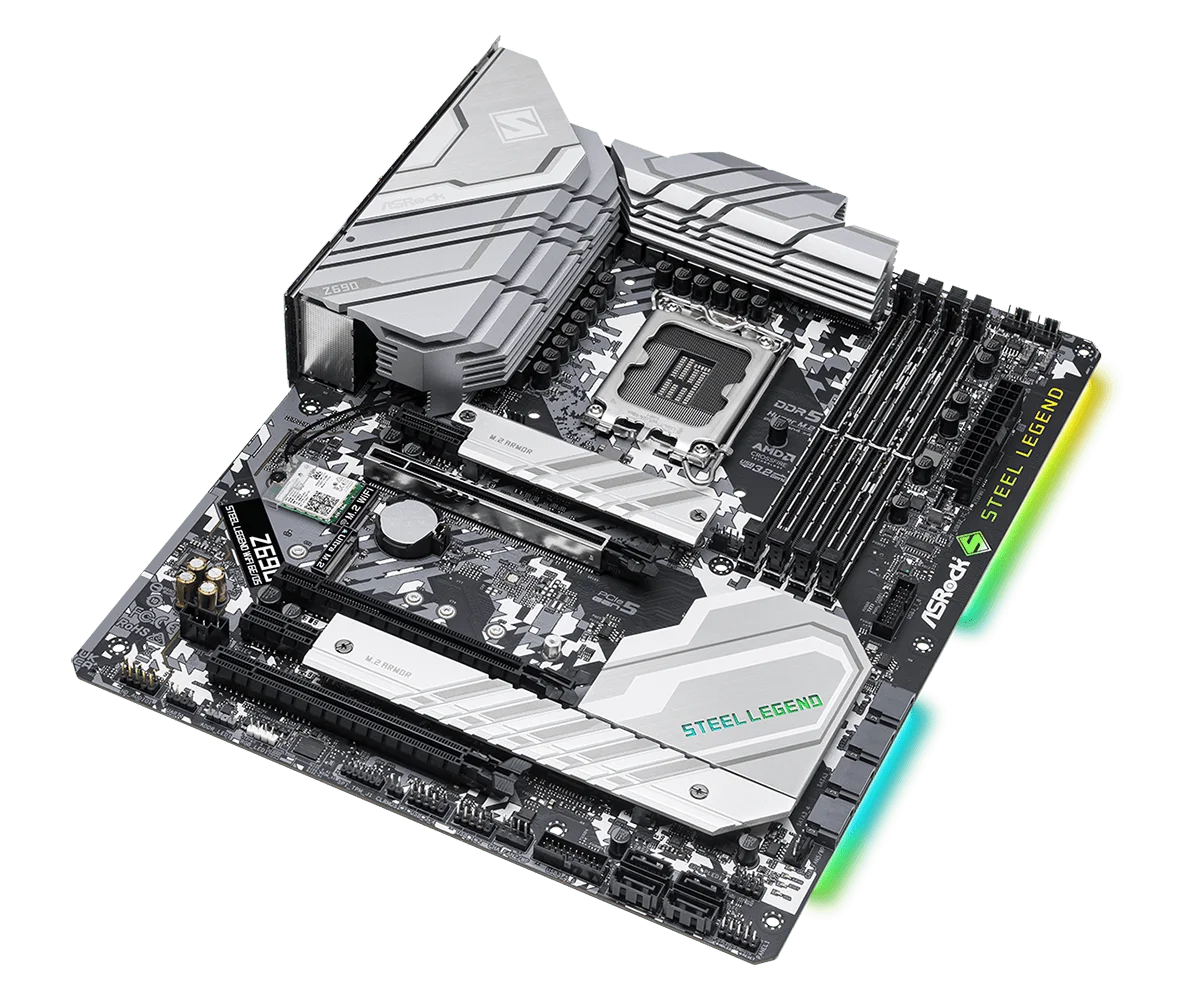 Z690 LGA1700 Motherboard ASROCK Z690 Steel Legend WiFi 6E/D5 Placa Mãe CPU For 14/13/14th Gen i9-14900K i9-13900K i9-12900K DDR5 view 2