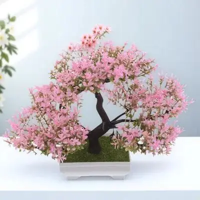 

Artificial Bonsai Tree Realistic Simulation Plant For Desk Home Office Decor Mini Faux Pine Tabletop Ornament Indoor Garden