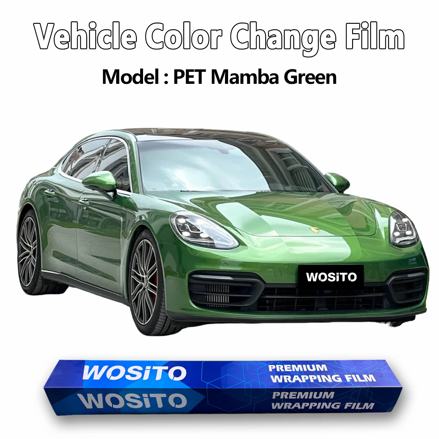 

PET Mamba Green Car Wrap Vinyl Film Glossy Automotive Color Change Full Body Bubble-Free for Vehicle Customization