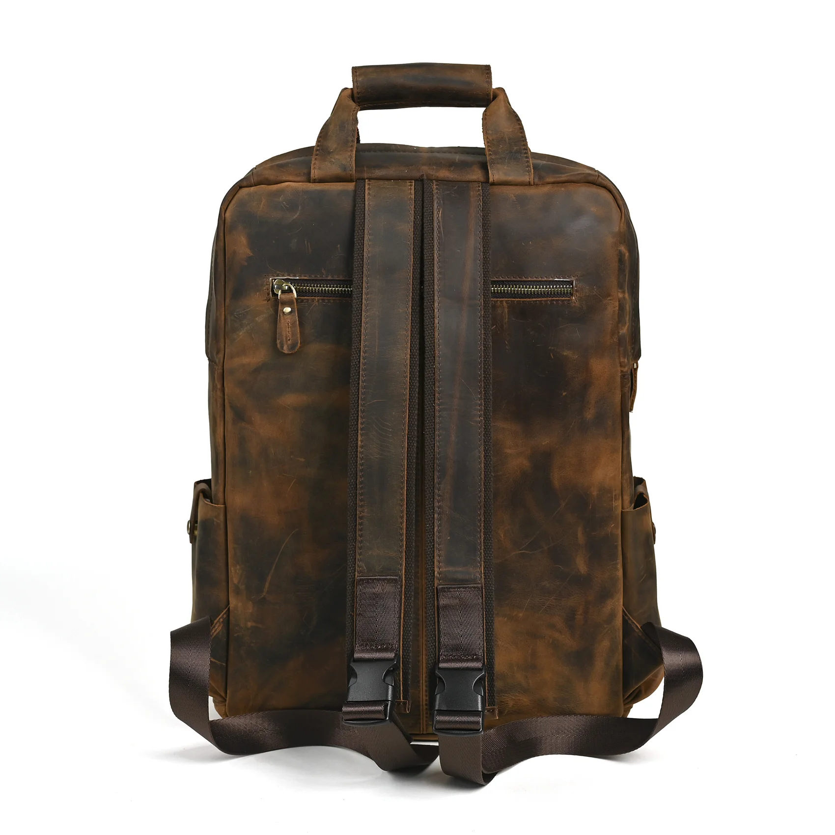 Real Leather Heavy Duty Design Men Travel Casual Backpack Daypack Rucksack Fashion Knapsack College School Book Laptop Bag 1170