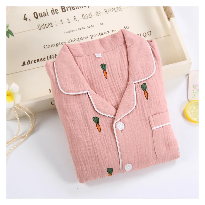 

Spring and summer cotton crepe children's pajamas sleepwear casual sets boys and girls