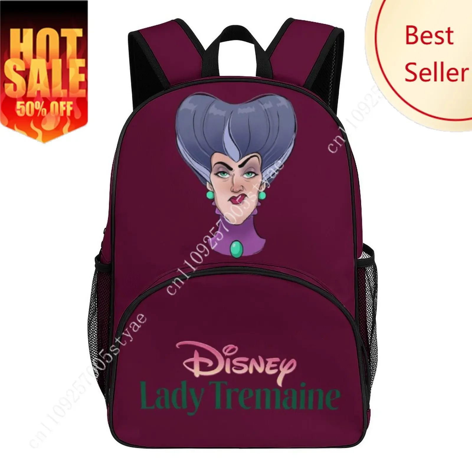 

Lady Tremaine Capacity Backpack Disney Cartoon Decorate Fabric Adult Bags Design Your Photo Logo Text Party Holiday Custom Gift