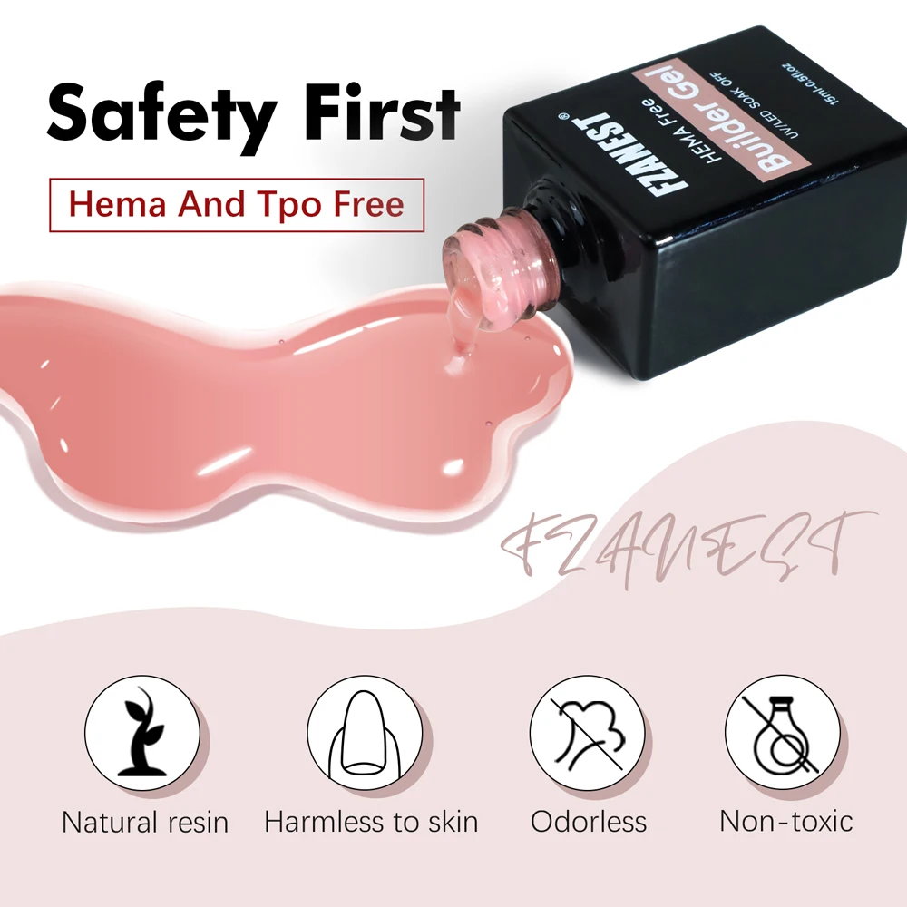 OEM Hema Free Builder extensión de Gel duro engrosamiento cepillo fortalecedor de uñas en botella constructor de Gel Soak Off UV Nail Art Design