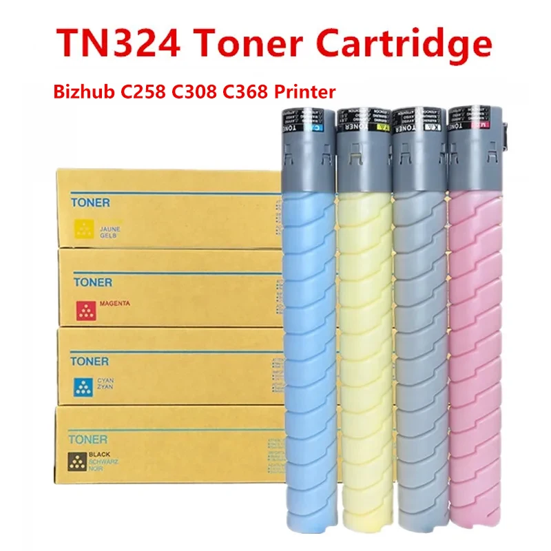 

Цветной тонер-картридж TUHUO TN324 TN-324 TN324K TN324C TN324M TN324Y, совместимый с принтером Konica Minolta Bizhub C258 C308 C368
