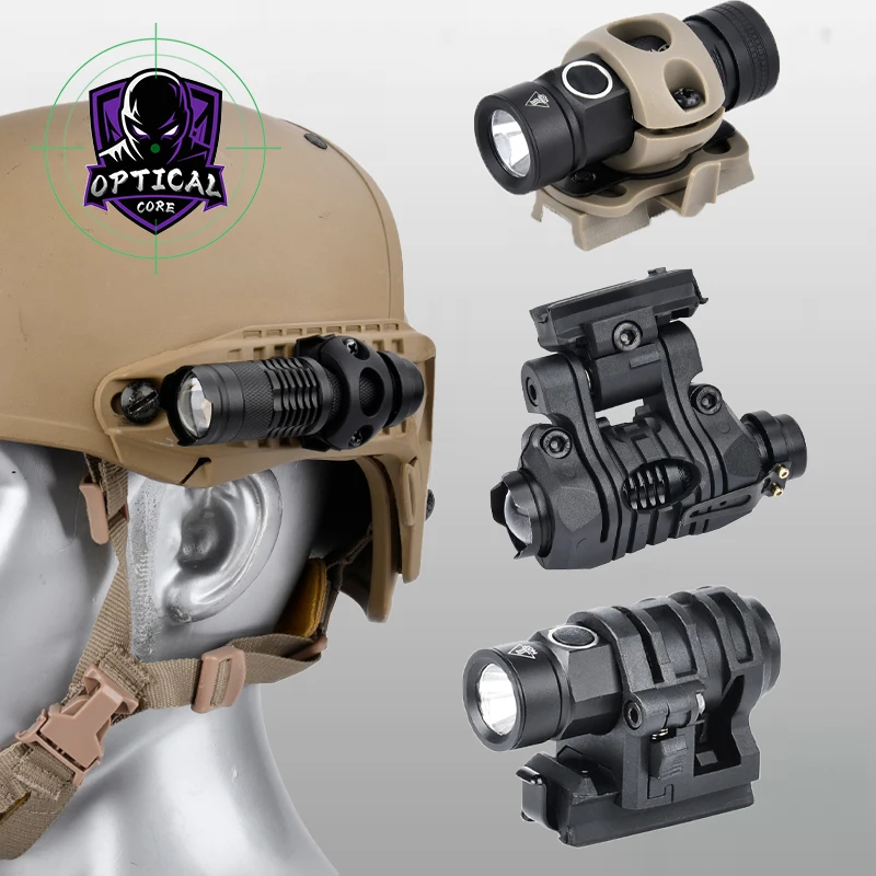 

Tactical Helmet Lamp Airsoft Constant Strobe Light LED Lighting With FAST Mount Adapter Helmet Flashlight Rail Mount Set