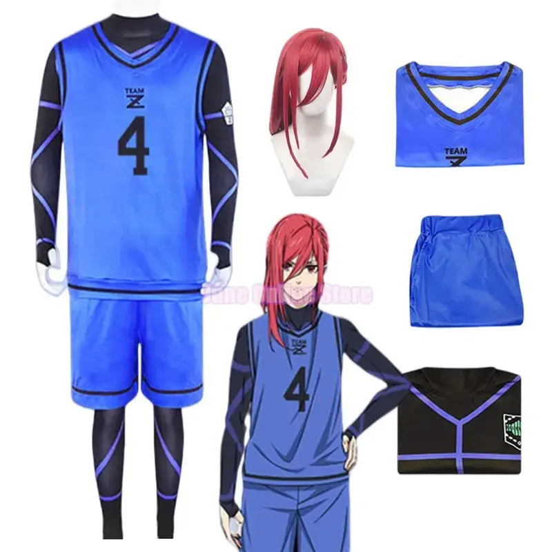 Disfraz de Cosplay de Chigiri Hyoma, camisetas de fútbol, Maillot, uniforme de pie, ropa de Anime, Blue Lock