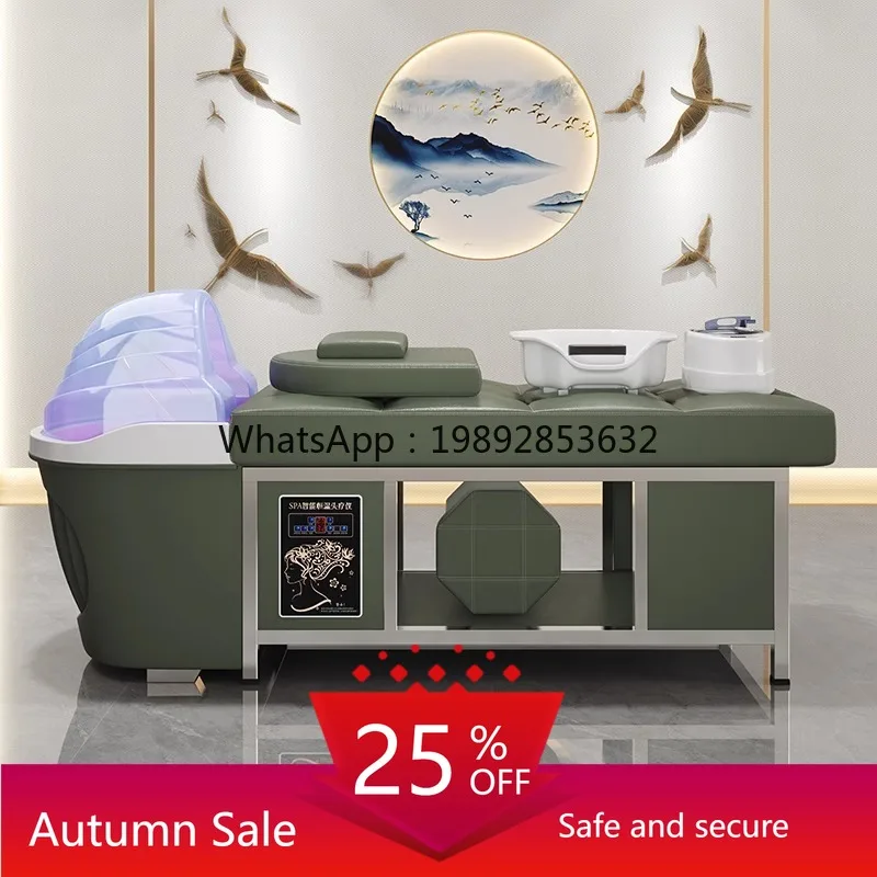 

YFY Thai Head Spa Shampoo Bed Stainless Steel Salon Special Beauty Salon Steaming Water Circulation Arc Basin Lying Flat