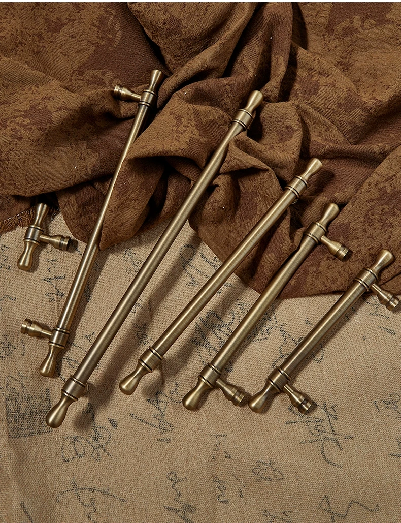 ANXIANG Антикварная латунная дверная ручка шкафа с каплями воды, античная бронза, ручка ящика во французском стиле