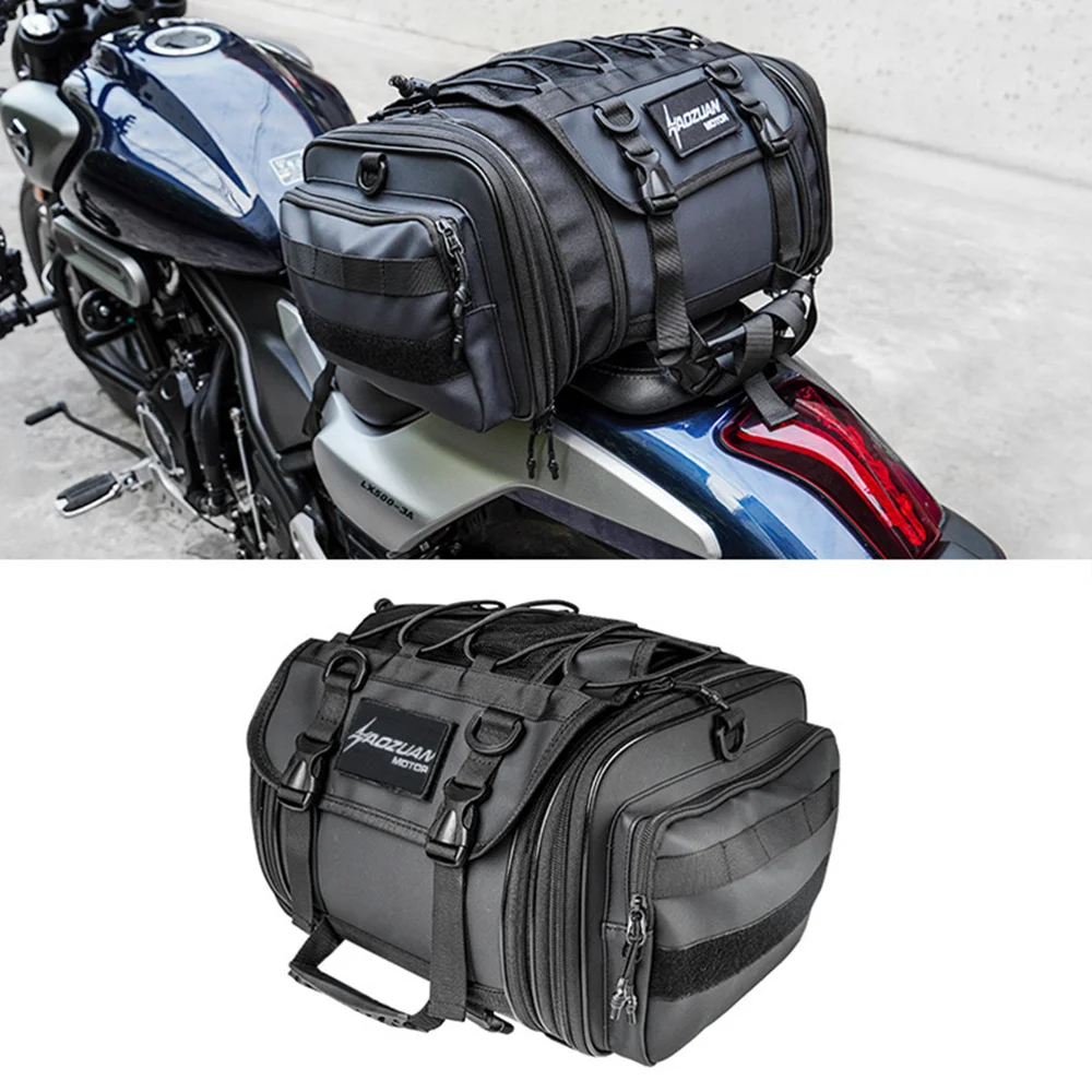 Motorcycle Travel Luggage Bag Waterproof 20L-60L Expandable Big Capacity Motor Tail/Trunk/Rack Bag For Most Motorcycle Rear Seat