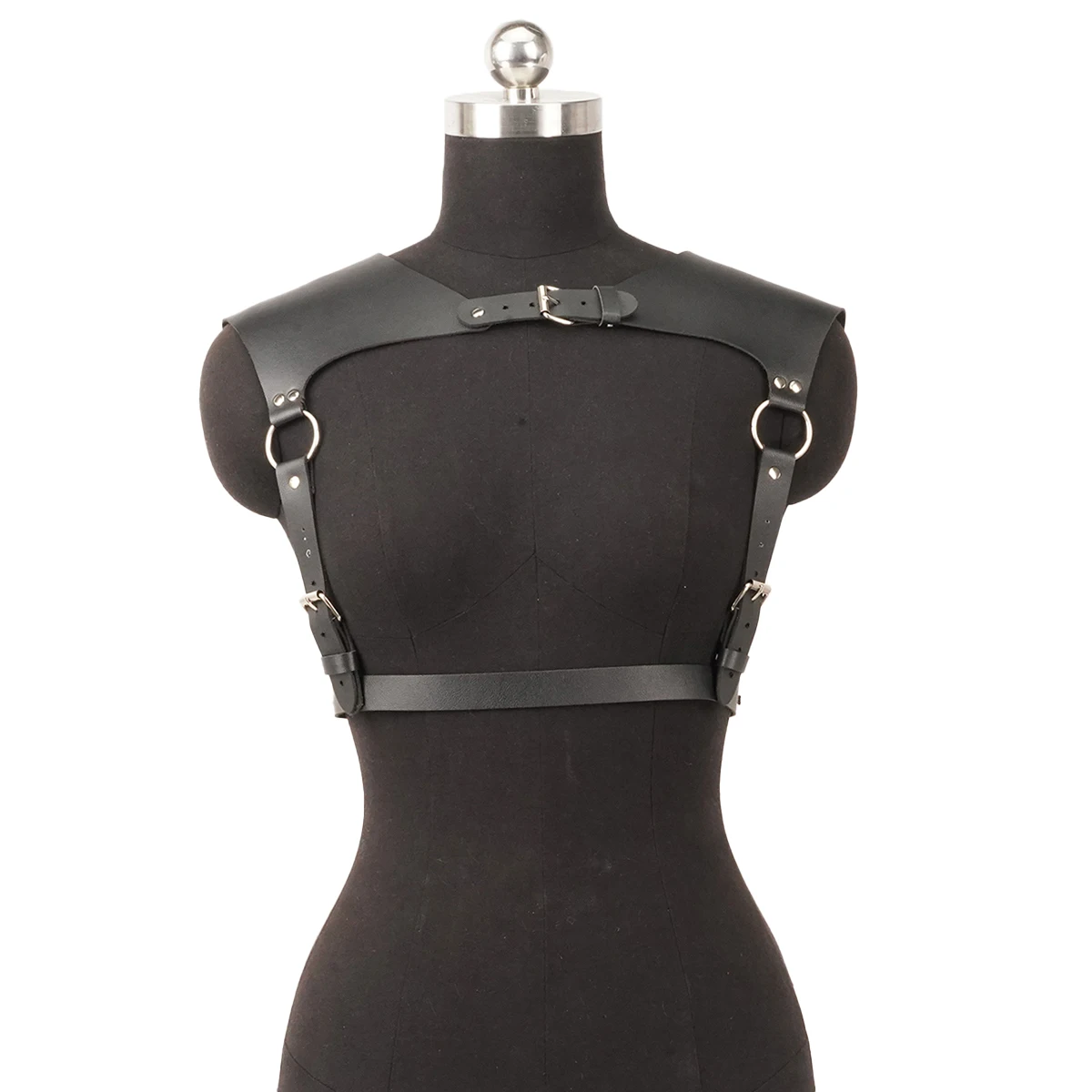 النساء حزام الموضة بولي Leather جلد الجسم الكتف درع مربط صدر حزام الكتف حزام تسخير النساء الملابس مفتوحة قفص الصدرية #1