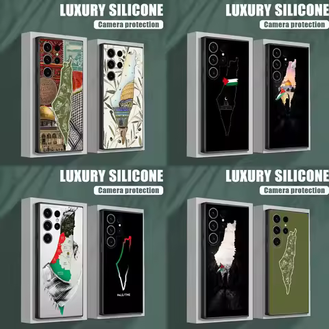 Palestines-Flag Phone Case For Samsung S25,S24,S23,S22,S21,S20,S10,Ultra,Plus,Lite,FE,Soft Silicone Black Cover