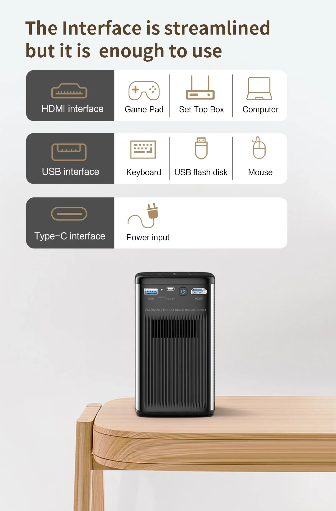 2026 YUNDOO أحدث 4K ثلاثية الأبعاد أندرويد الذكية واي فاي بيكو جيب صغير محمول LED DLP العارض المسرح المنزلي للهواتف الذكية اللوحية الكمبيوتر #6