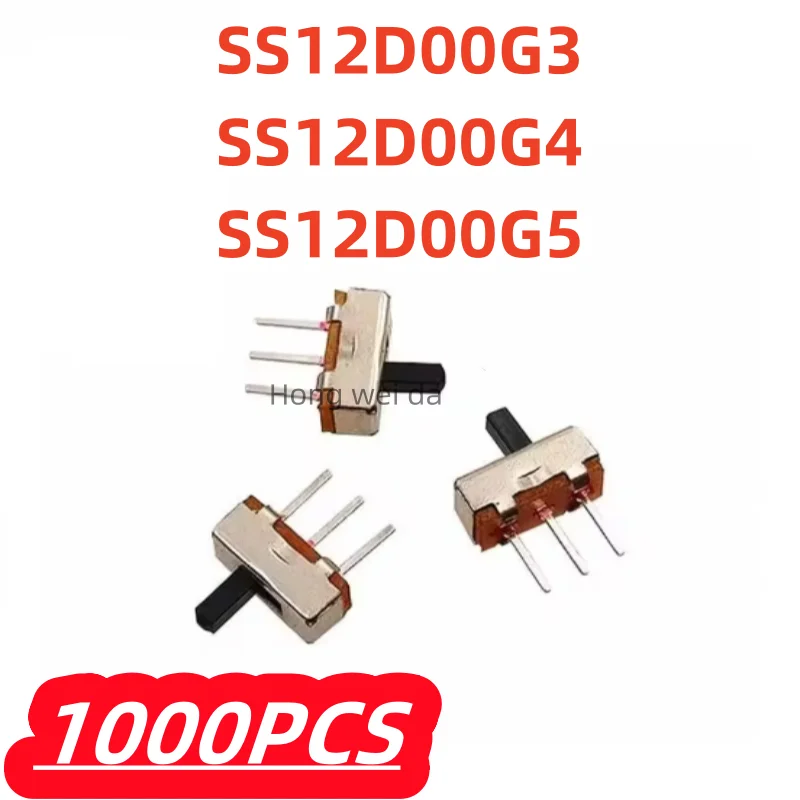 

1000 шт./лот, 100% новый SS12D00G3 SS12D00G4 SS12D00G5 мини-ползунковый переключатель включения-выключения 1P2T, длинная ручка: тумблер 3 мм, 4 мм, 5 мм