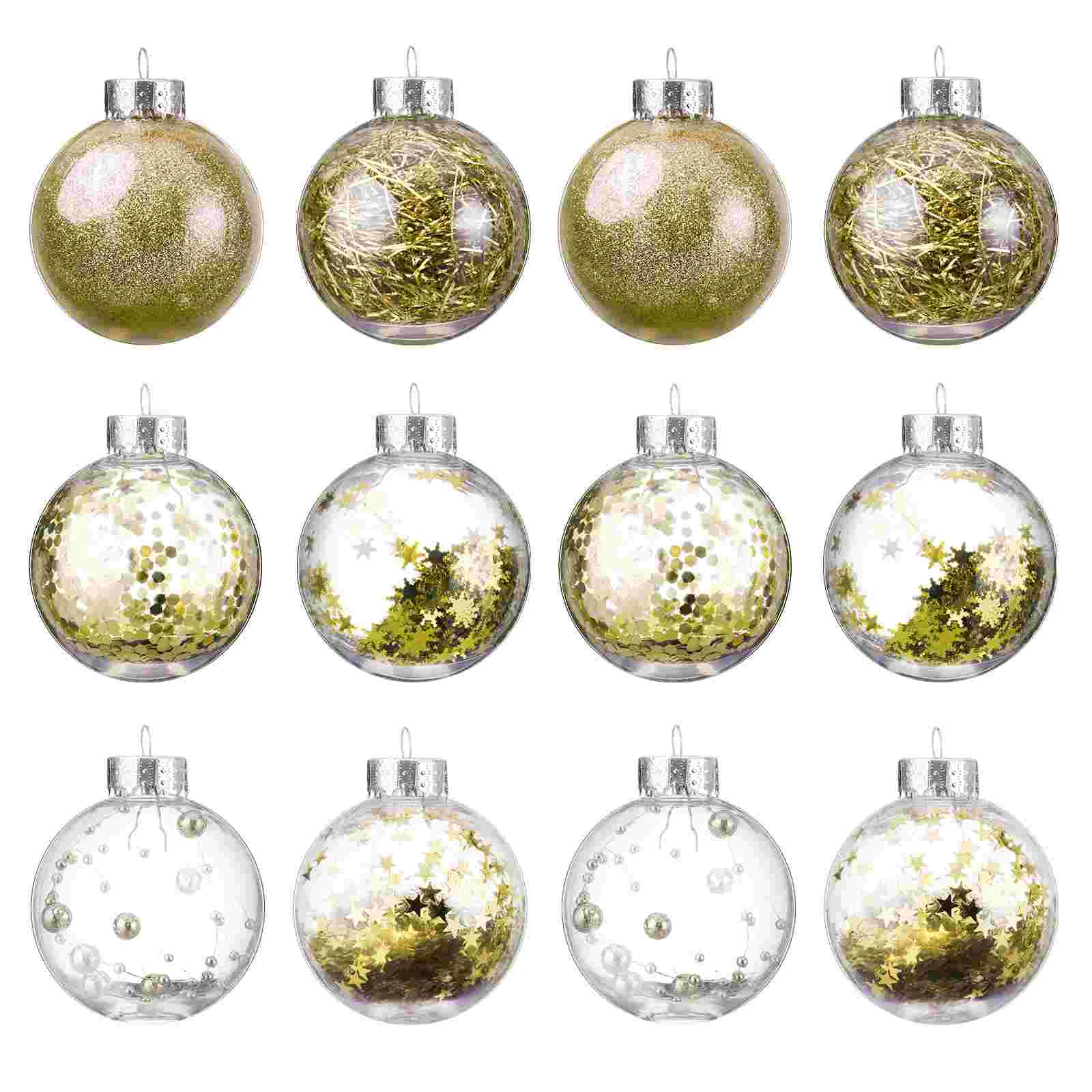 

Christmas Stuffing Decorations Tree Pendant Chirtsmas Hanging Ornaments Transparent Adornment Plastic Velvet