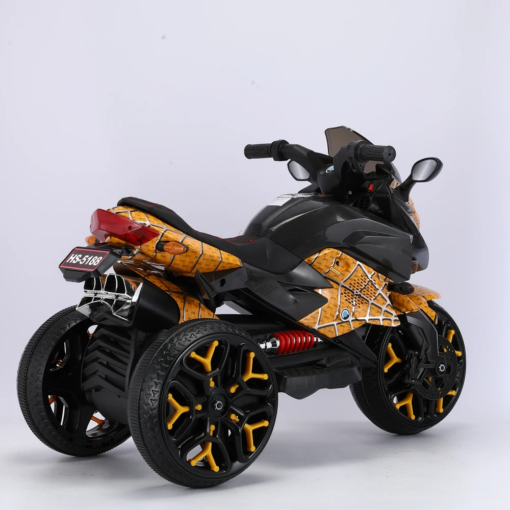 12V Kids Electric Motorcycle - 3-Wheel Ride-On Toy with Training Wheels, Manual Throttle, LED Light-Up Wheels & PU Seat