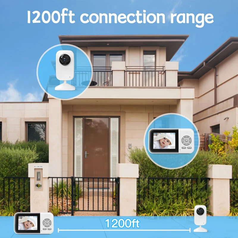 جهاز مراقبة الأطفال الذكي، مزود بكاميرات مزدوجة ووظائف صوتية، وحدة التحكم PassAPPC، والمراقبة عن بعد، ويدعم الرؤية الليلية والجراثيم