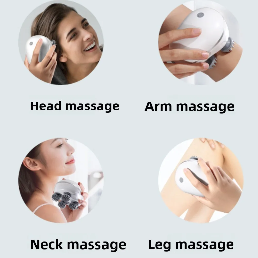 Multi-Purpose Electric Head Massager Kneading Vibration Scalp Massager Rechargeable Scalp Relax Head Massage Machine Bathroom