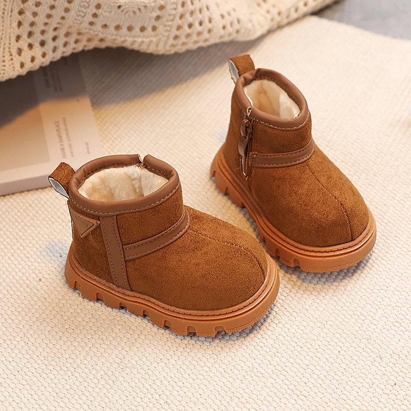 الخريف الشتاء طفل الفتيات الفتيان أحذية الاطفال أفخم حذاء من الجلد الأطفال في الهواء الطلق أحذية لينة وحيد المضادة للانزلاق الرضع حذاء طفل صغير