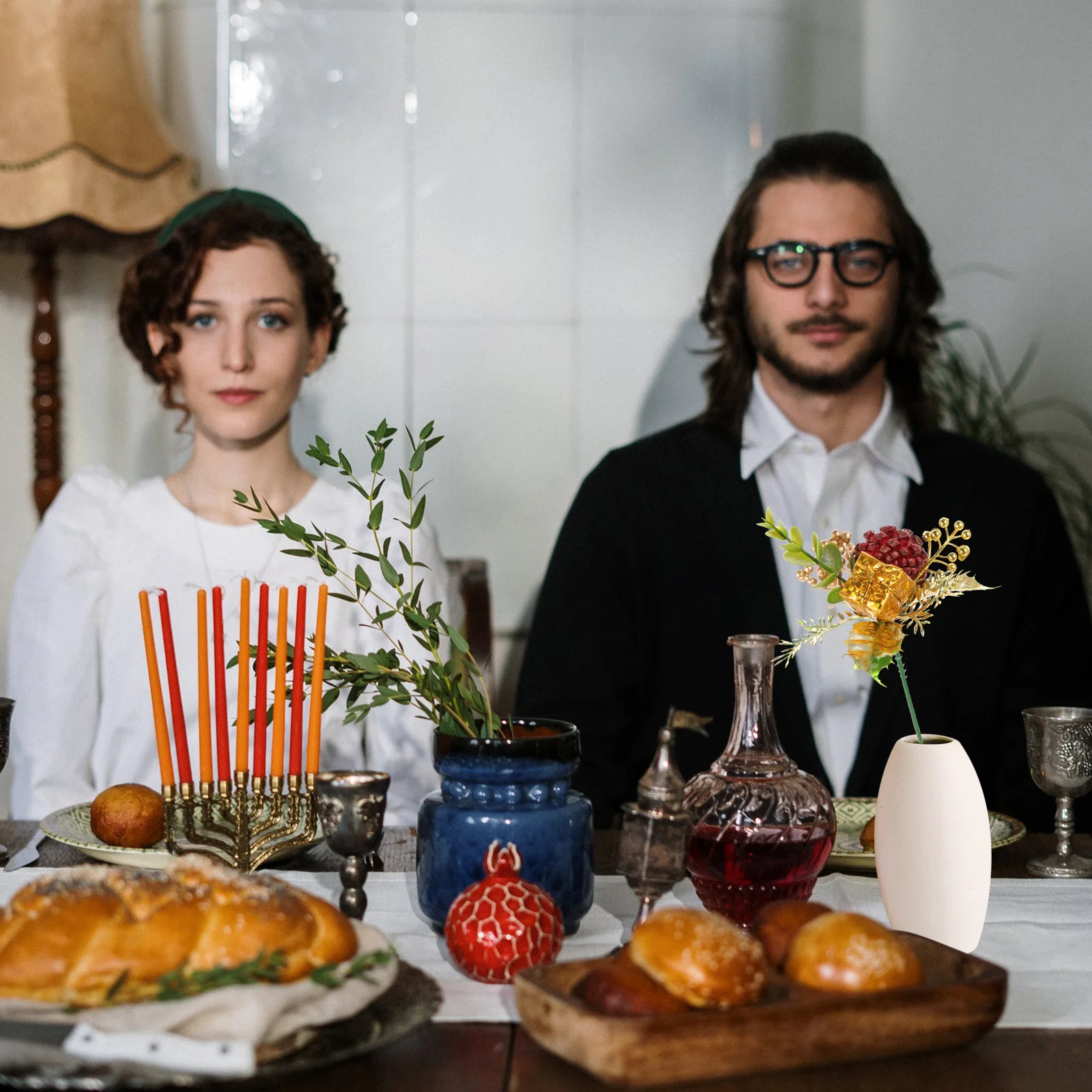 

5Pcs Xmas Flower Arrangements High Quality Fake Flower Adornments for Christmas Tree Wreath Centerpiece Table Decor Holiday