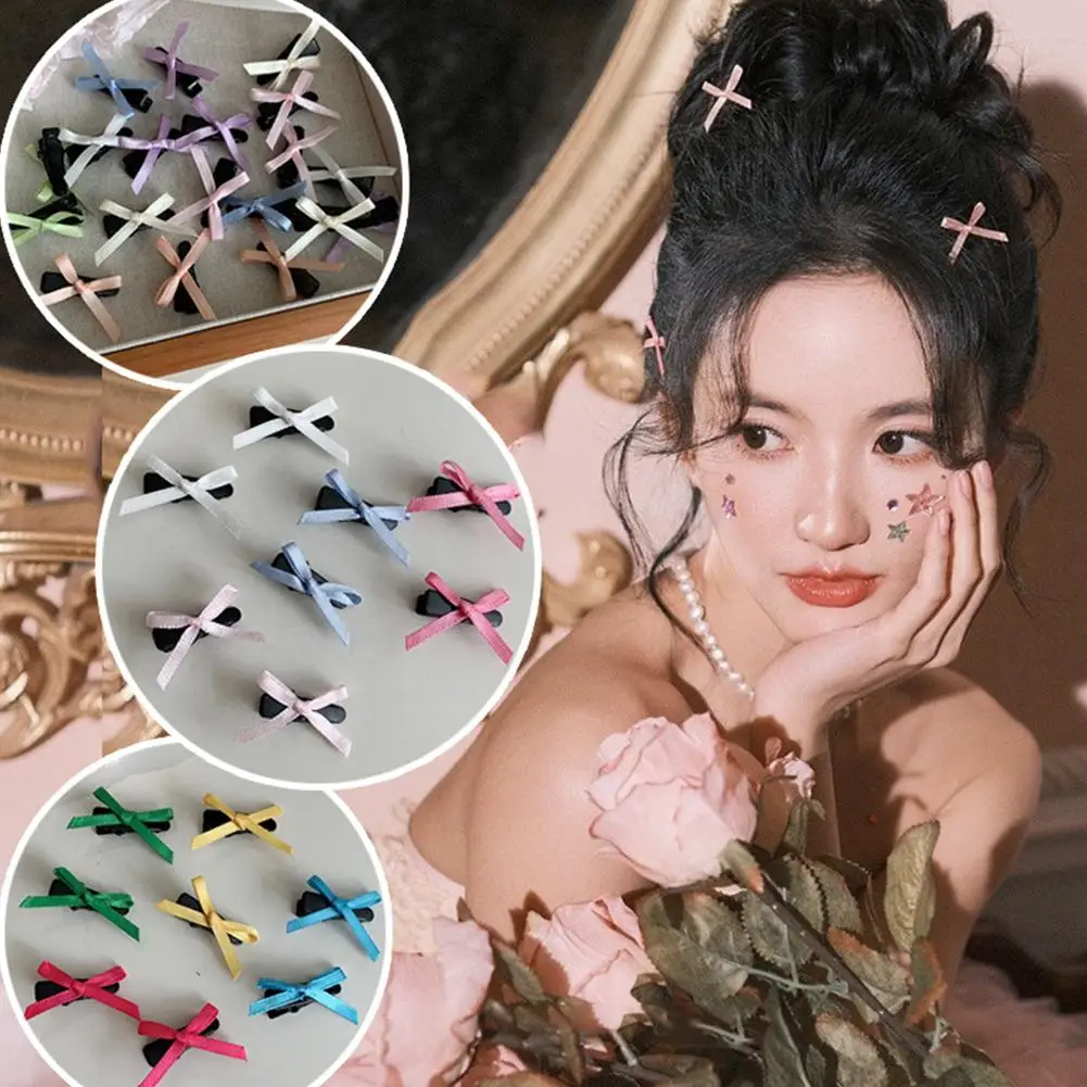 1pair Women's Headwear Hair Accessories Ballet Style Bow Small Hair Clips Birthday Party Props Hair Clips Ribbon Ties Hair Clips