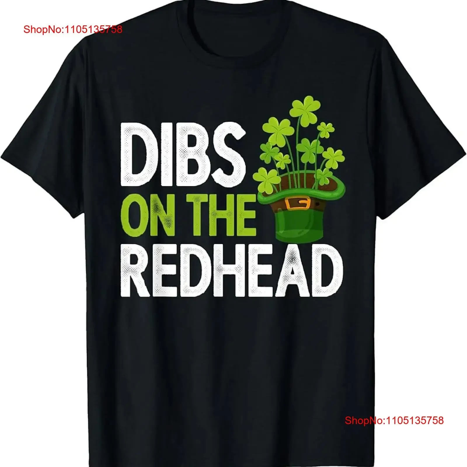 Funny Irish St Patricks Day Shamrock Dibs On The Redhead Men T Shirt vintage Washed Casual Soft designer clothes streetwear
