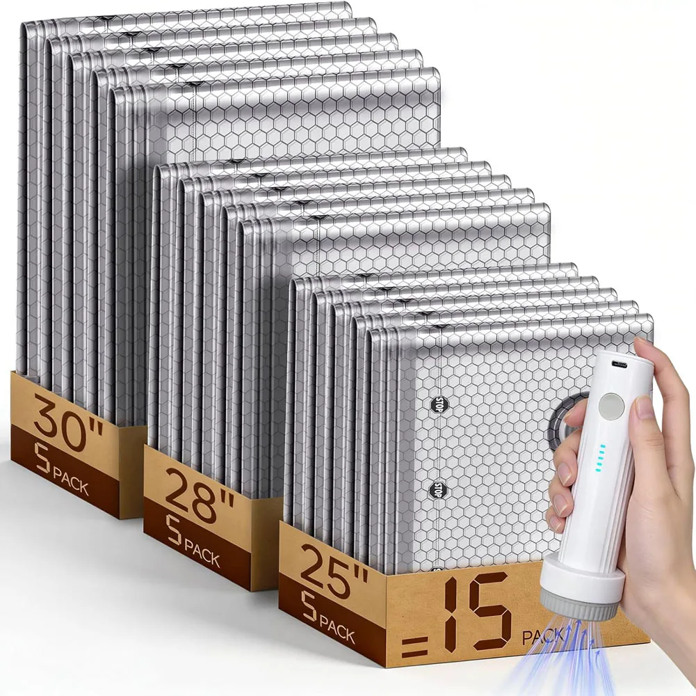 

Беспроводной компрессионный вакуумный набор для путешествий: вакуумные пакеты для одежды, одеял, пуховиков и багажа с перезаряжаемым воздушным насосом