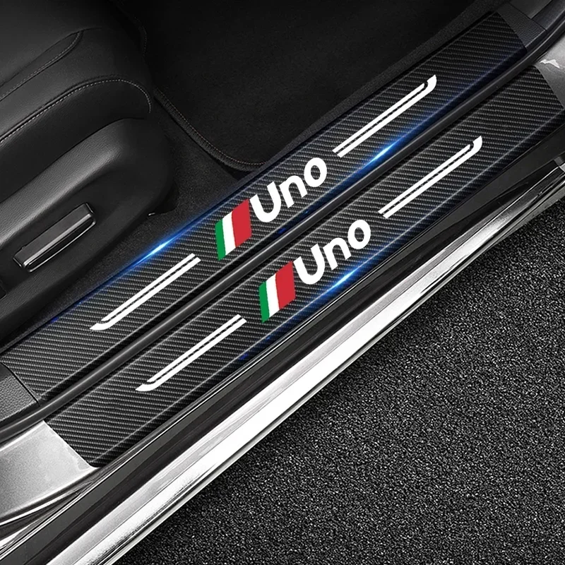 Adesivo protetor antiarranhões para soleira da porta do carro, adesivo para logotipo FIAT Uno, adesivos para porta-malas traseiro, acessórios automotivos