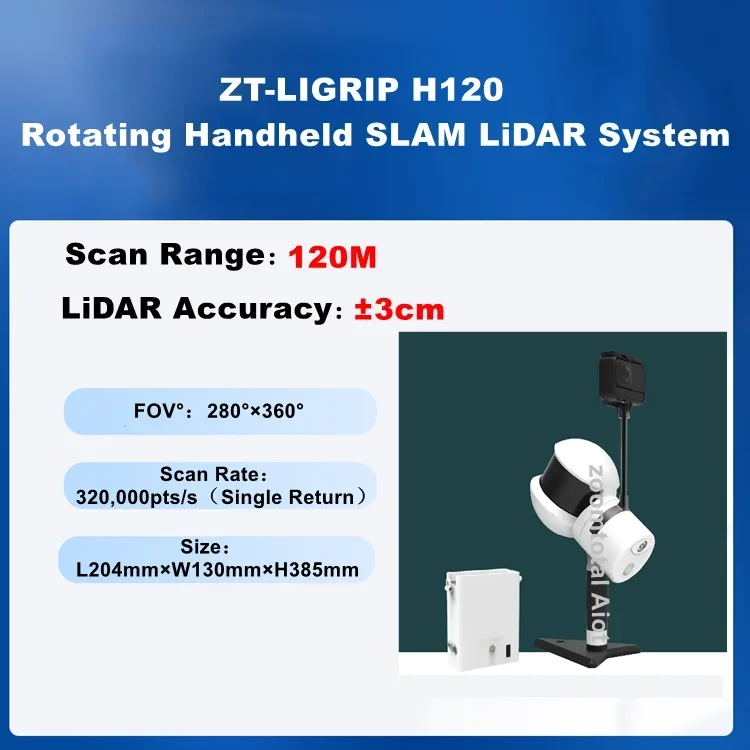 rotating laser 3D scanner Las/Ply/LiData liDAR and SLAM algorithm for tunnels/mines handheld/ backpack/vehicle/airborne