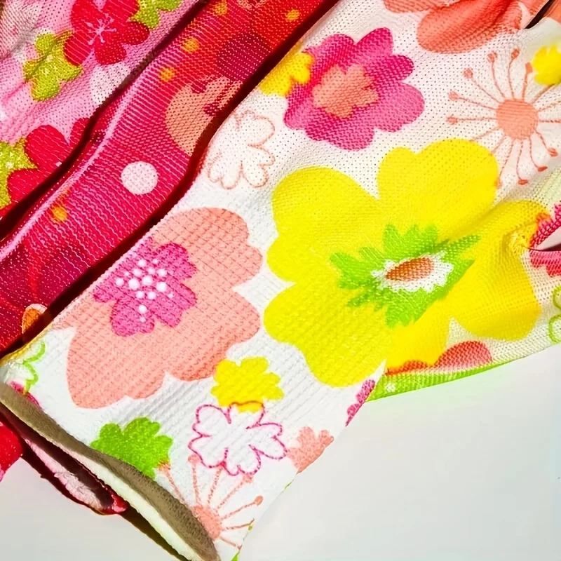 10 قطع من قفازات النايلون، قفازات للفصول الأربعة، قفازات نسائية، قفازات مطبوعة، قفازات متعددة الأغراض