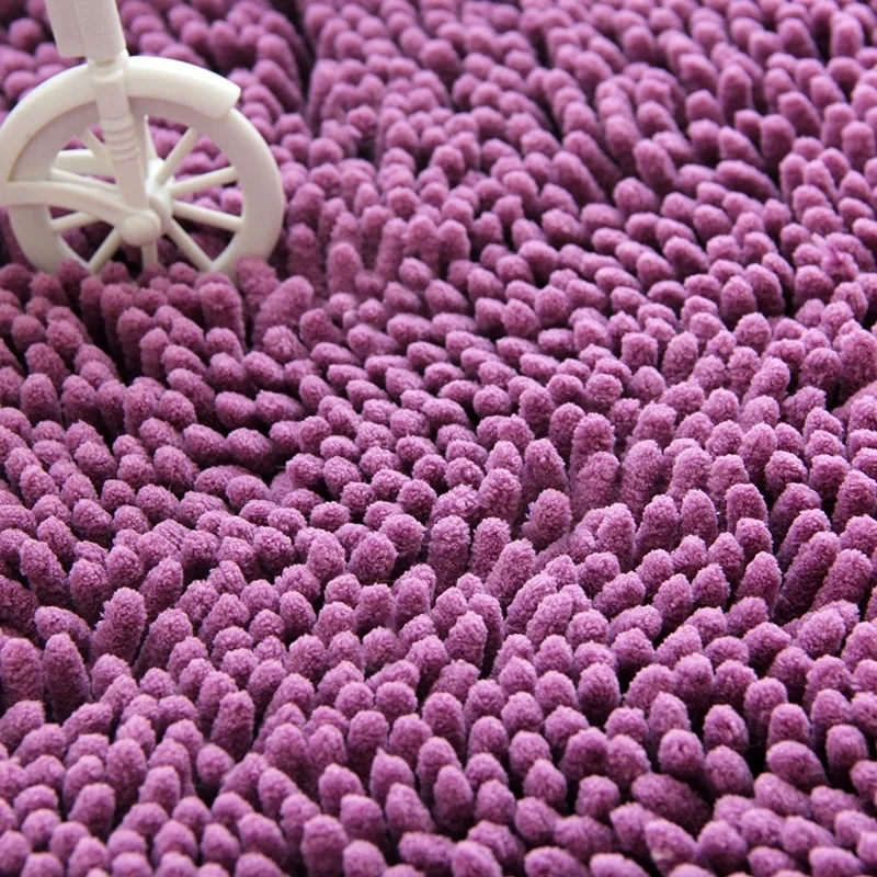 Chenille Bathroom Pads Heart Shape Solid Color Mats Doormat Bathroom Non-sllip Absorbent Floor Mat Soft Bedroom Small Carpet
